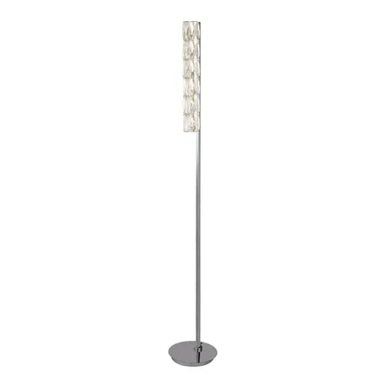 Remy LED Tube Bar Floor Lamp - Chrome, Crystal