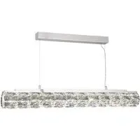 Remy LED Tube Bar Pendant Light - Chrome, Crystal