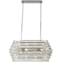 Rene Wall Hung 12 Light Pendant - Chrome, Crystal