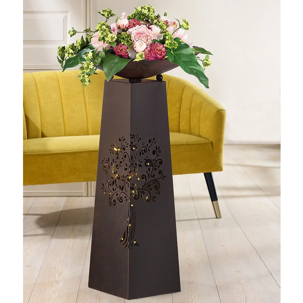Renee Tree of Life Bowl Stand - Brown, Metal product