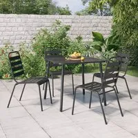 Reno 5-Piece Square Garden Dining Set - Anthracite, Steel alternate view