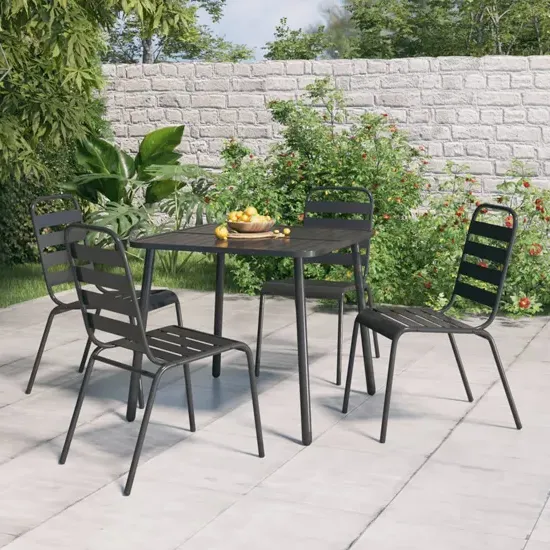 Reno 5-Piece Square Garden Dining Set - Anthracite, Steel product