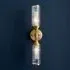 Reno Double Ribbed Glass Wall Light - Satin Brass