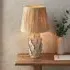 Reston 32cm Shade Ceramic Table Lamp - Ivory, Natural Fabric