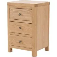 Reston Bedside Cabinet with 3 Drawers - Oak