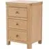 Reston Bedside Cabinet with 3 Drawers - Oak