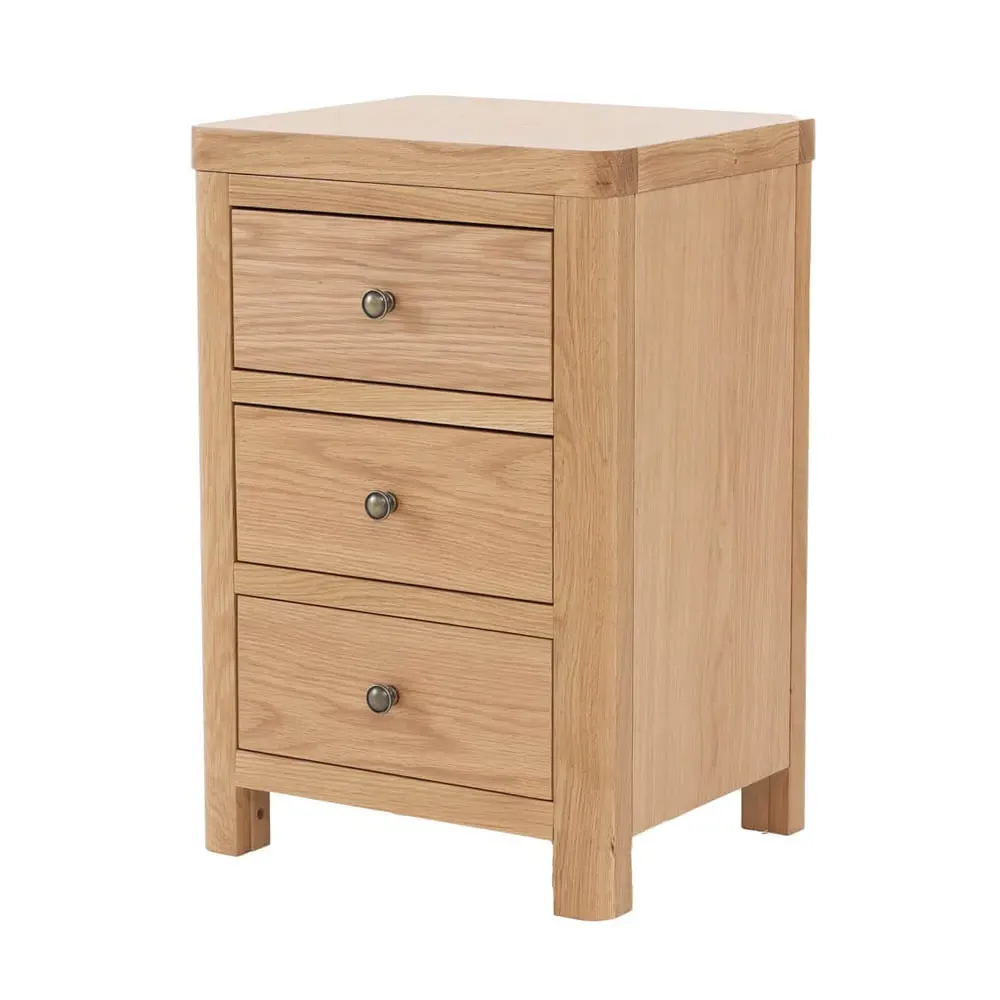 Reston Bedside Cabinet with 3 Drawers - Oak