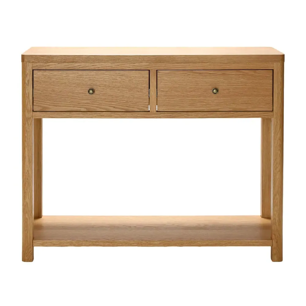 Reston Console Table with 2 Drawers - Oak