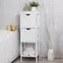 Revere Corner Bathroom Storage Cabinet with 2 Drawers - White