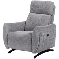 Revere Single Electric Recliner Chair - Pewter, Fabric