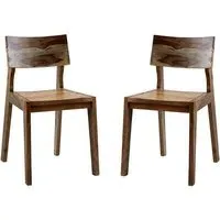 Reverso Dining Chairs Pair - Two Tone Oak, Reclaimed Wood