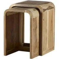 Reverso Nest of 2 Tables - Two Tone Oak, Reclaimed Wood