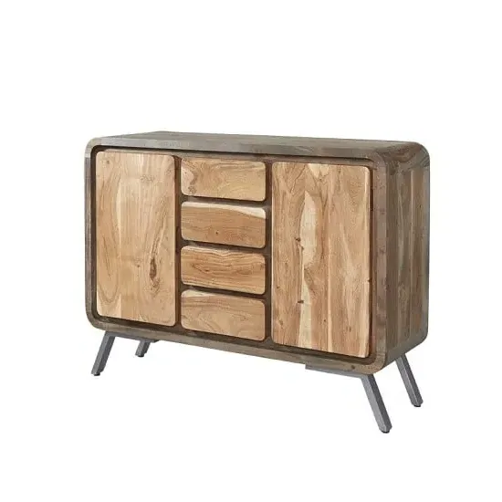Reverso Sideboard with 2 Doors 4 Drawers - Reclaimed Wood, Iron
