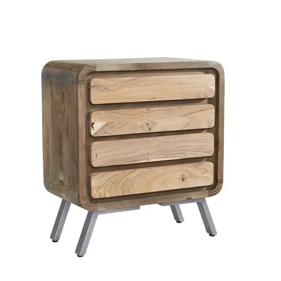 Reverso Wide Chest of Drawers with 4 Drawers - Reclaimed Wood, Iron
