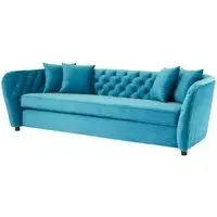 Revive 3-Seater Sofa - Blue, Velvet