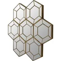Revive Hexagonal Wall Mirror - Warm Gold