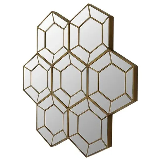 Revive Hexagonal Wall Mirror - Warm Gold