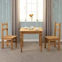 Revolution 3-Piece Dining Set with 2 Chairs - Waxed Pine