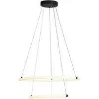 Revolve LED 2 Ring Ceiling Pendant Light - Black