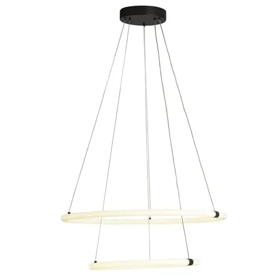 Revolve LED 2 Ring Ceiling Pendant Light - Black image