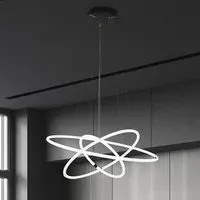 Revolve LED 3 Ring Ceiling Pendant Light - Black
