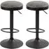 Rexford Bar Stools in Pair - Grey, Fabric