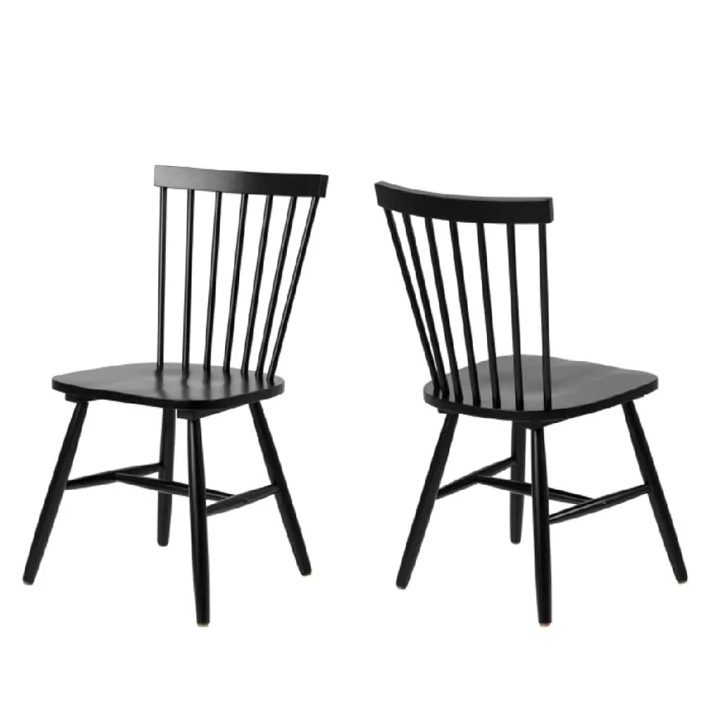 Rexford Dining Chairs in Pair - Black, Birch Wood product