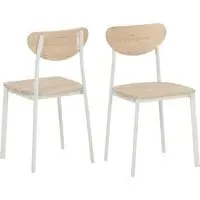Rexford Dining Chairs Set of 2 - Light Oak, White Frame