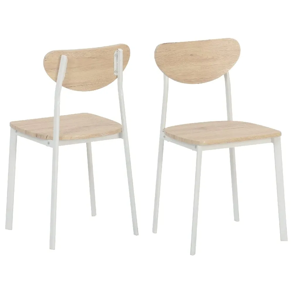 Rexford Dining Chairs Set of 2 - Light Oak, White Frame image