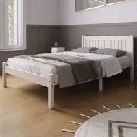Ria Double Bed Frame - White Wash