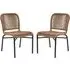 Rialto Bar Chairs with Black Metal Frame - Natural, Rattan