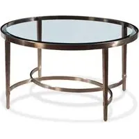 Ribery Clear Glass Coffee Table - Clear, Brass