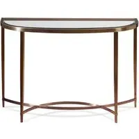 Ribery Clear Glass Console Table - Clear, Brass