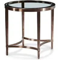 Ribery Clear Glass End Table - Clear, Brass
