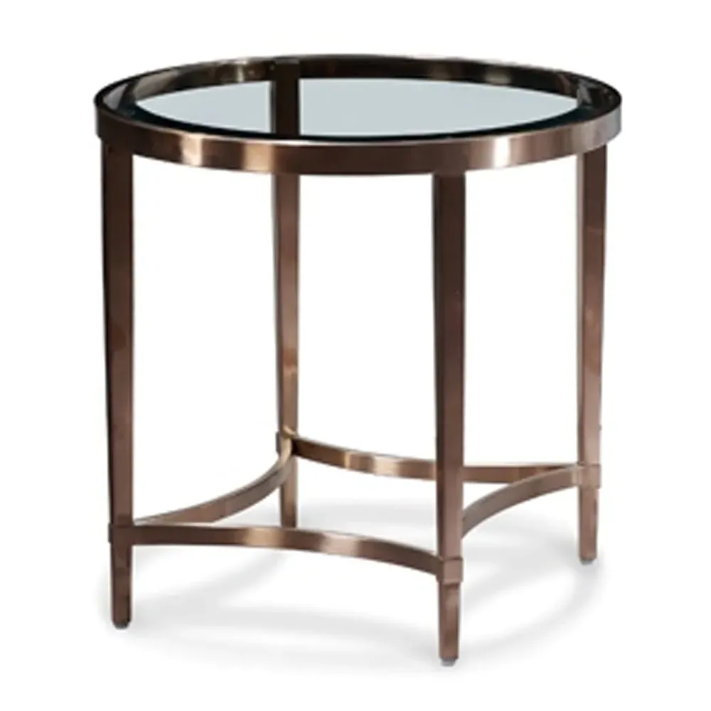 Ribery Clear Glass End Table - Clear, Brass image