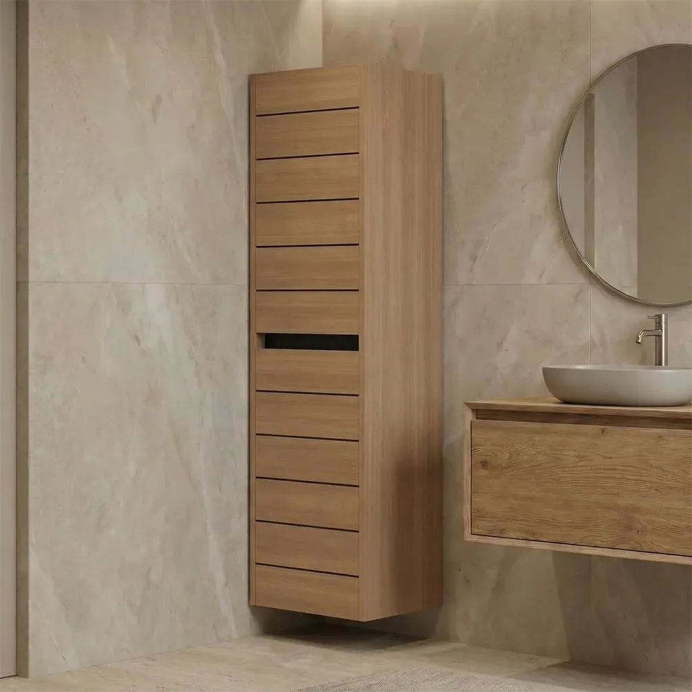 Ricato Tall Wall Mounted Bathroom Cabinet with 2 Doors - Walnut product