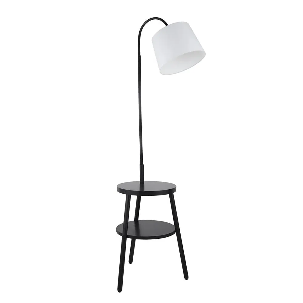Ridge Floor Lamp with Shelf - White, Black