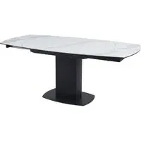 Ridgeway Ceramic Glass Extending Dining Table - White