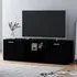 Ridhan TV Stand with 2 Doors - Black, Chipboard