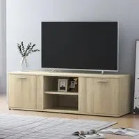 Ridhan TV Stand with 2 Doors - Sonoma Oak, Chipboard