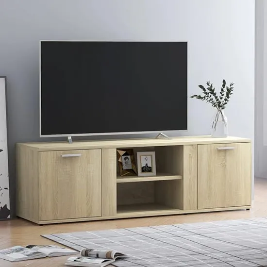 Ridhan TV Stand with 2 Doors - Sonoma Oak, Chipboard