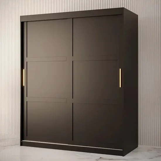 Rieti I Wardrobe 2 Sliding Doors - Black