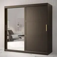 Rieti II Mirrored Wardrobe 2 Sliding Doors - Black