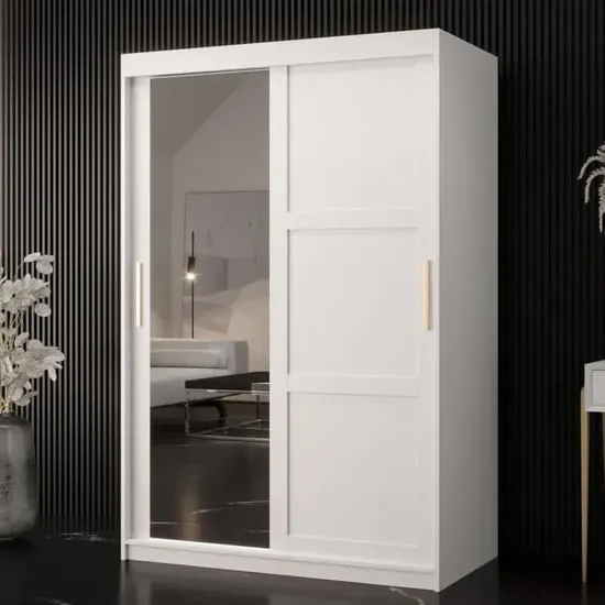 Rieti II Mirrored Wardrobe 2 Sliding Doors - White