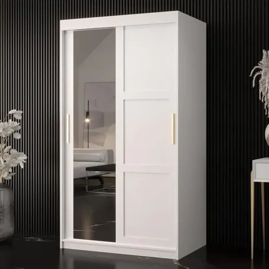 Rieti II Mirrored Wardrobe 2 Sliding Doors - White
