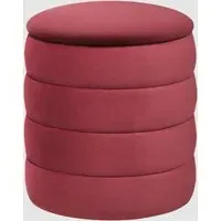 Rifle Cylindrical Ribbed Stool - Burgundy, Velvet