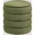 Rifle Cylindrical Ribbed Stool - Olive Green, Velvet