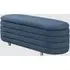 Rifle Oval Storage Ottoman - Blue, Velvet