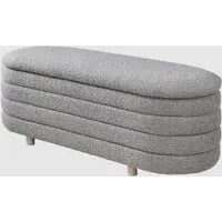 Rifle Oval Storage Ottoman - Cologne Dove, Fabric