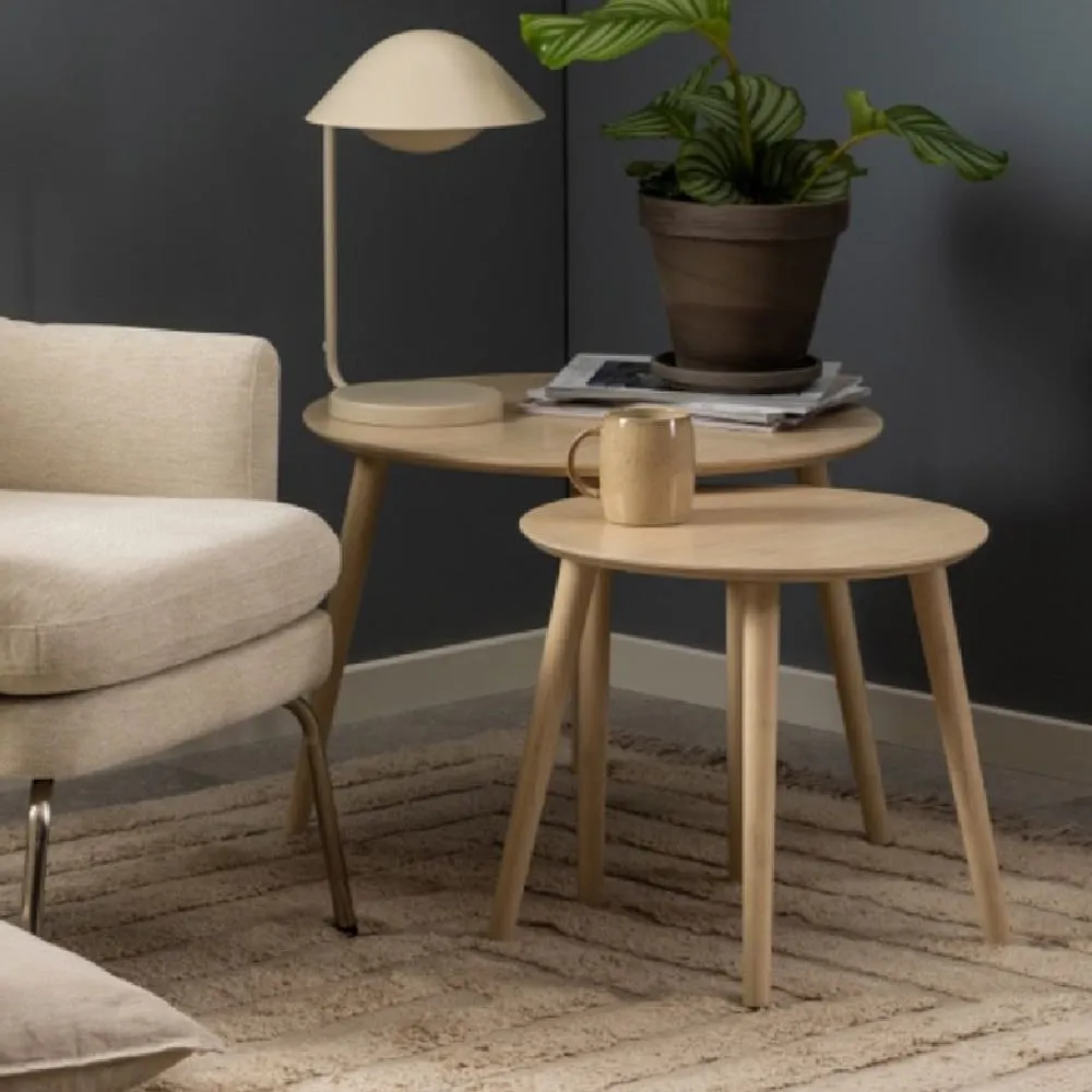 Rifle Round Nesting Coffee Table Set - Natural, Bamboo